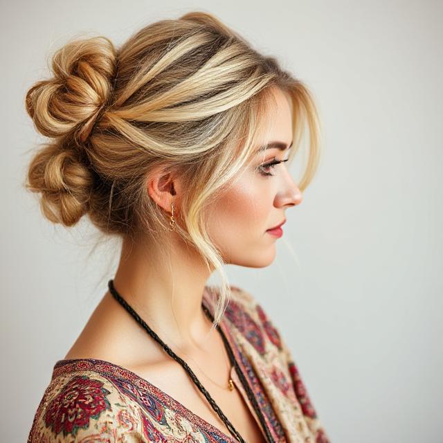 Effortless Boho Hairstyles to Complement Your Free-Size Kaftan Look