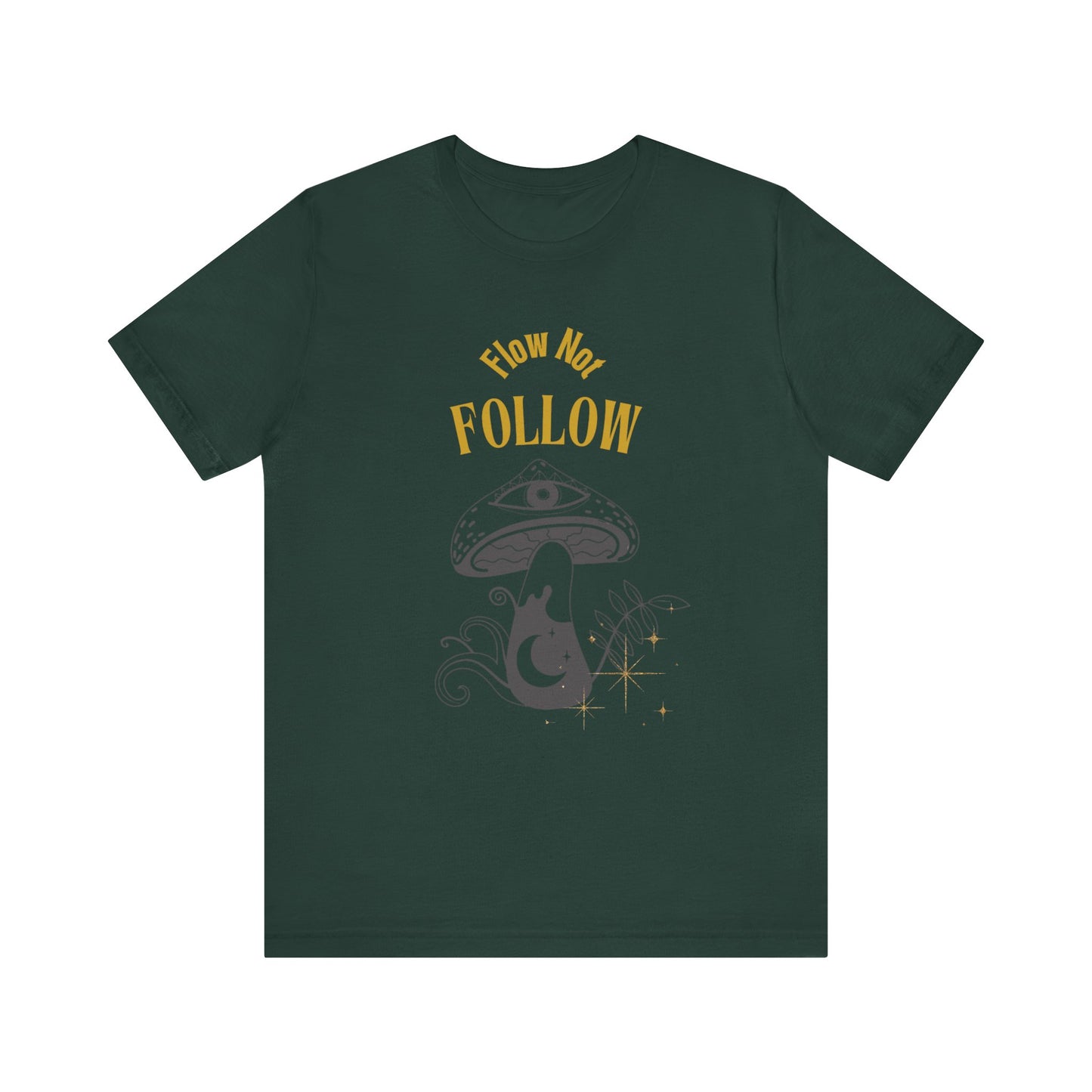 Whimsical Mushroom Tee - How Not Follow, Boho Shirt, Unisex T-shirt, Nature Lover Gift, Fall Fashion