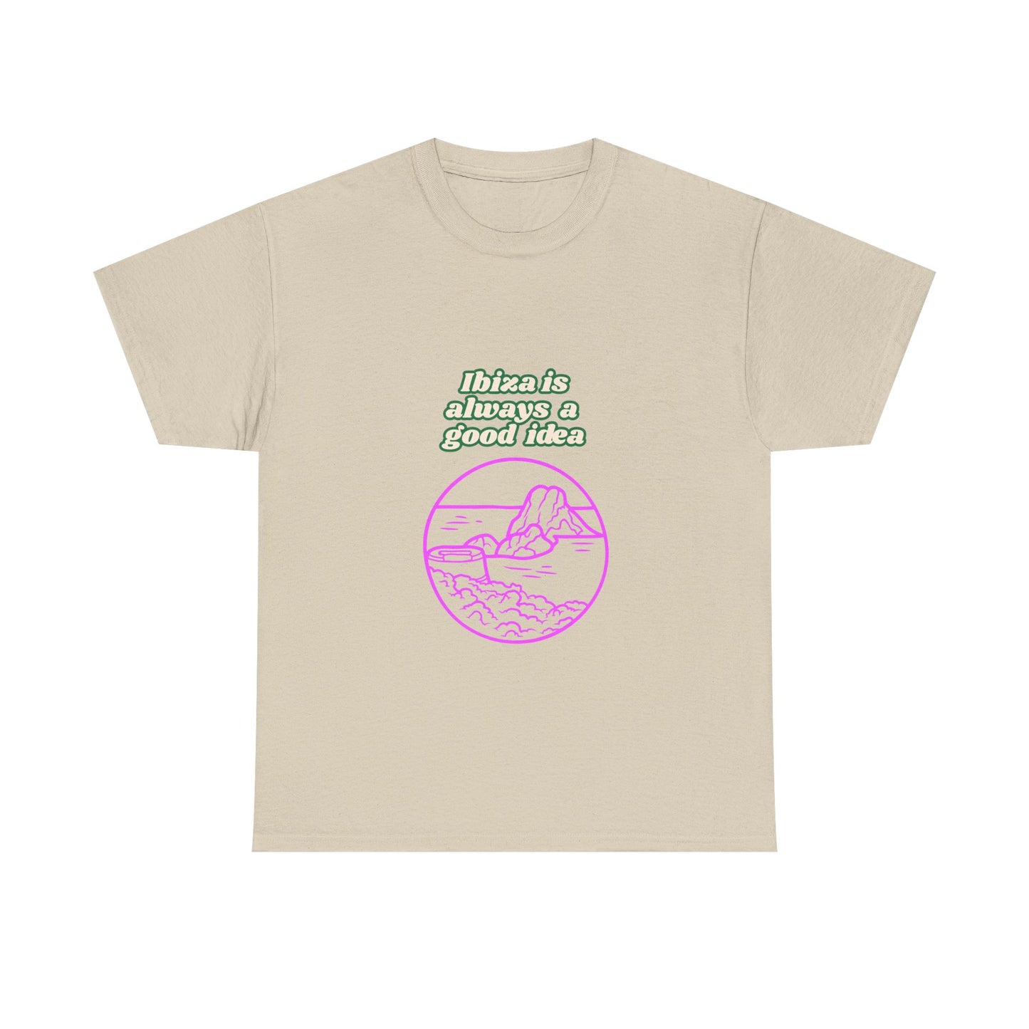 Ibiza Vibes Unisex Heavy Cotton Tee, Retro Summer Shirt, Vacation Apparel, Beach Day Outfit, Travel Gift, Festival Fashion