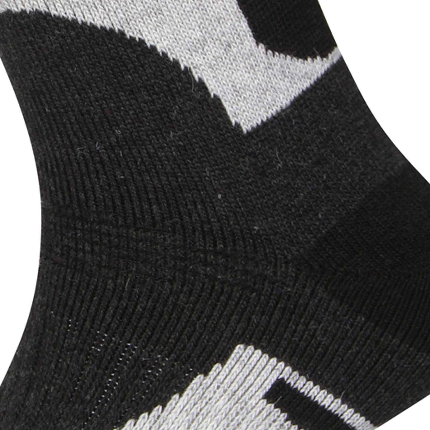 12 Pairs Mens Wool Hiking Work Boot Socks with Padded Sole Reinforced Heel and Toe for Ultimate Comfort and Durability Black and Grey UK 6-11 EU 39-45 Sock Stack