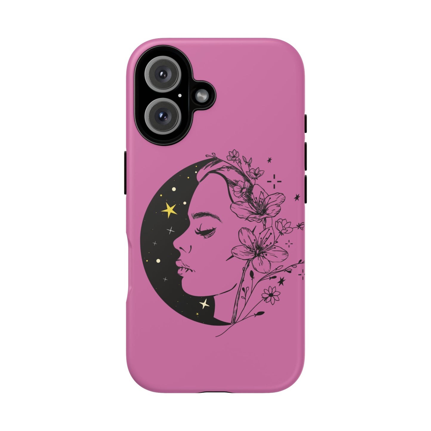 Stylish Phone Case with Floral Moon Design, Flower Moon Case, Tough Cases for Teens, Customizable Phone Covers, Gift for Her
