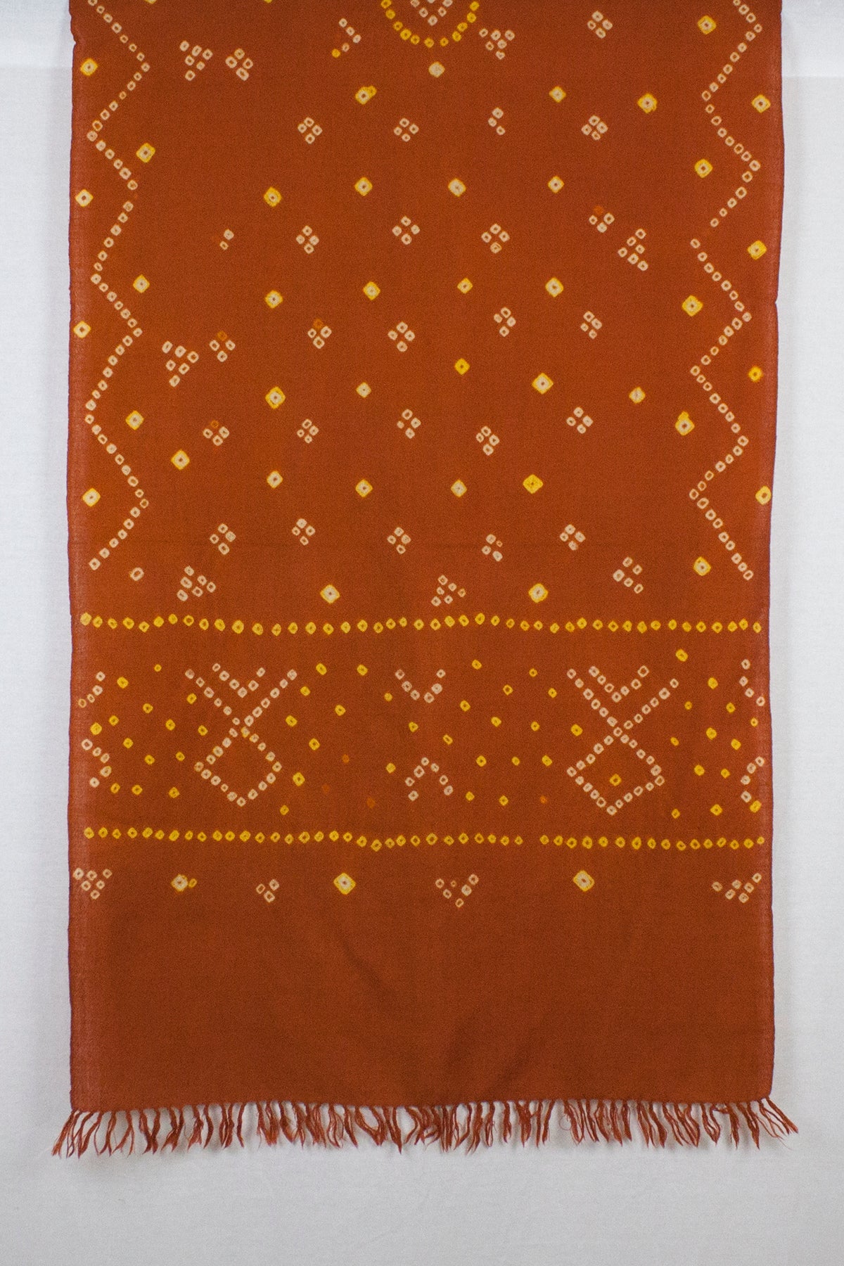 Bandhani Tie Dye Wool Scarf - Orange
