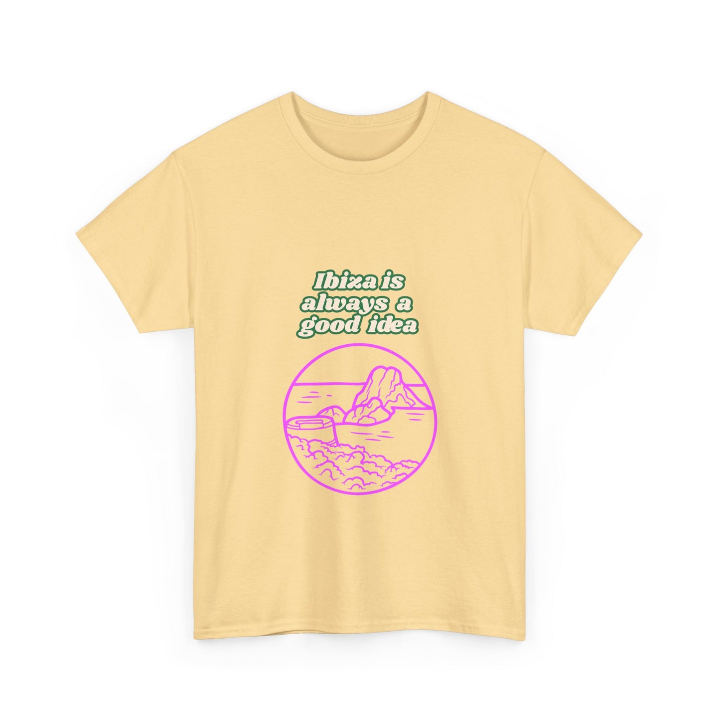 Ibiza Vibes Unisex Heavy Cotton Tee, Retro Summer Shirt, Vacation Apparel, Beach Day Outfit, Travel Gift, Festival Fashion