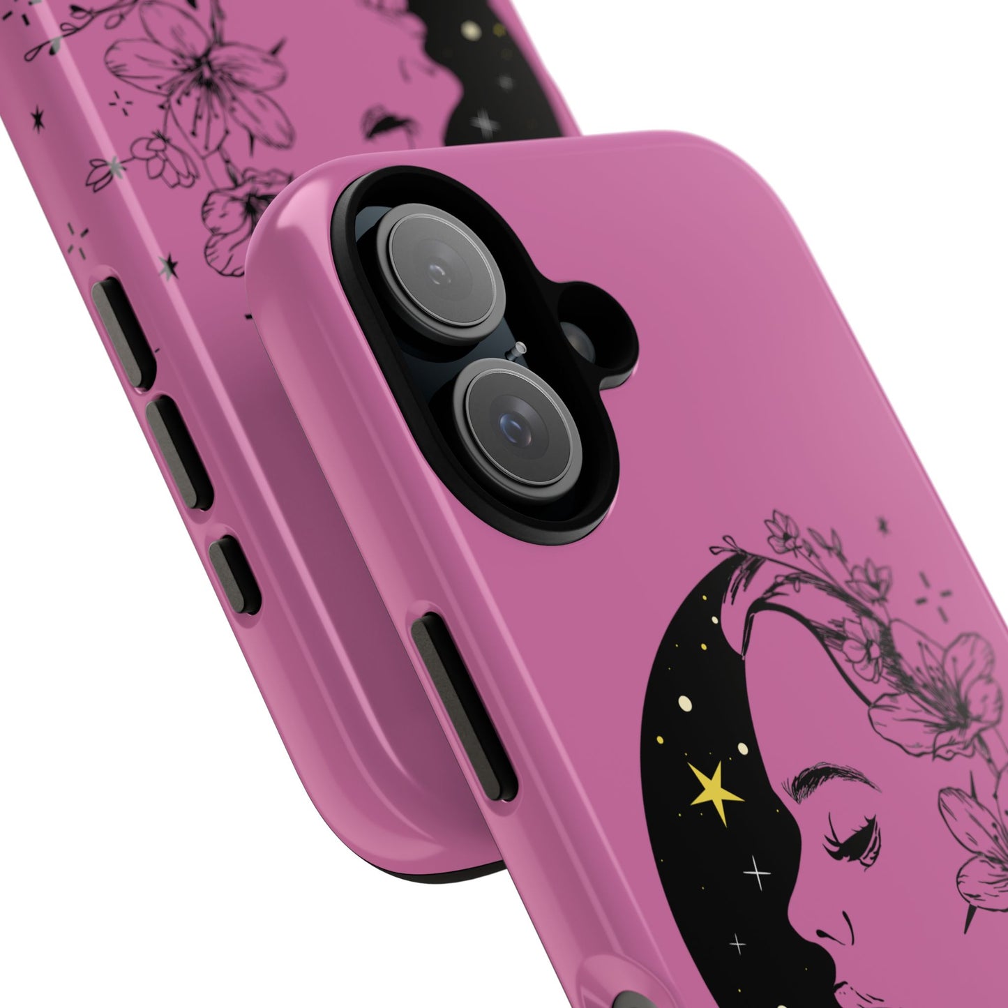 Stylish Phone Case with Floral Moon Design, Flower Moon Case, Tough Cases for Teens, Customizable Phone Covers, Gift for Her