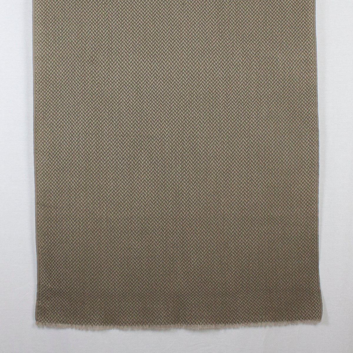 Chevron Weave Two Tone Merino Wool Scarf - Olive Beige