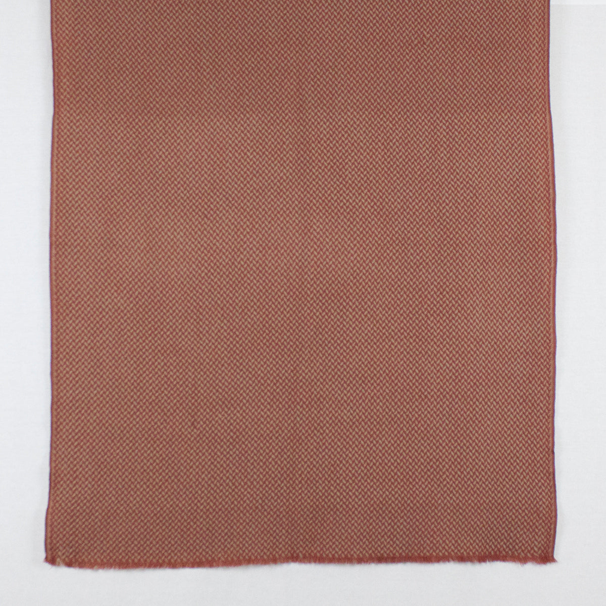 Chevron Weave Two Tone Merino Wool Scarf - Orange Beige