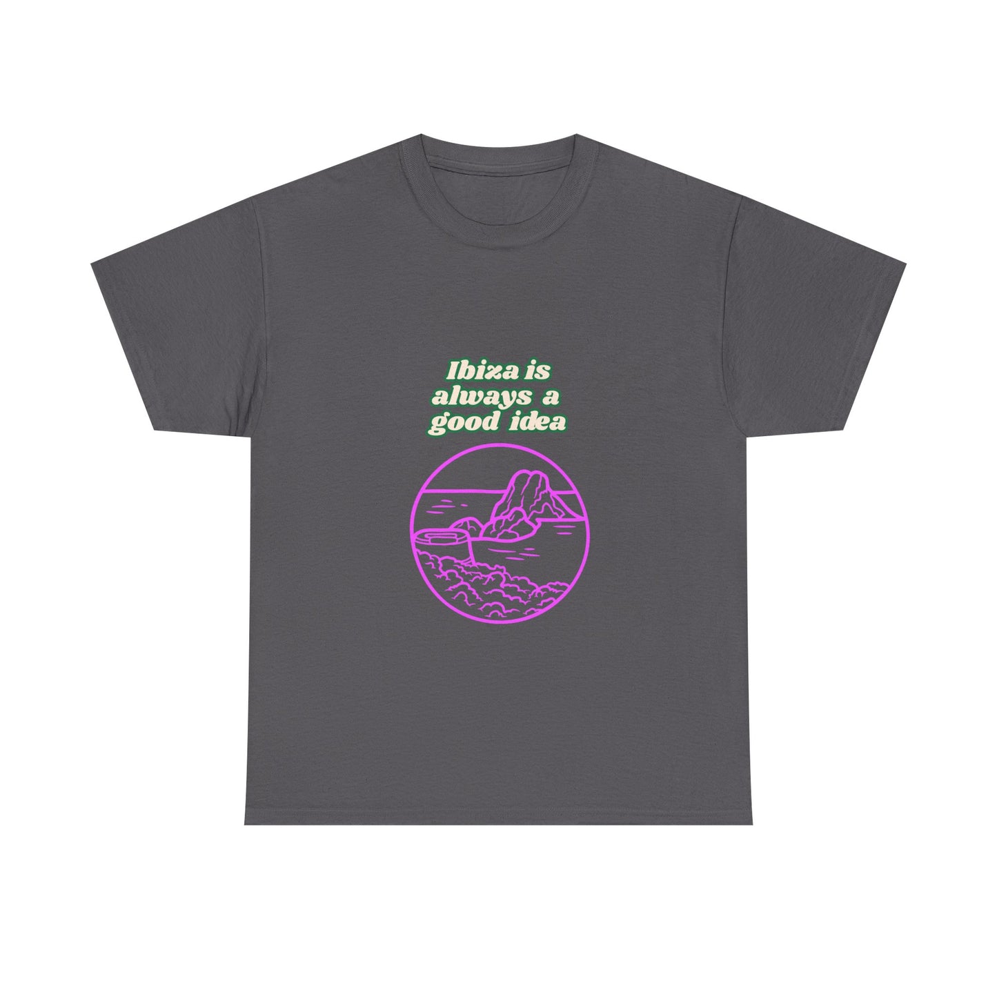 Ibiza Vibes Unisex Heavy Cotton Tee, Retro Summer Shirt, Vacation Apparel, Beach Day Outfit, Travel Gift, Festival Fashion