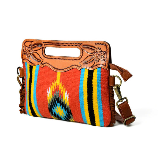 Boho Aztec Design Leather Bag