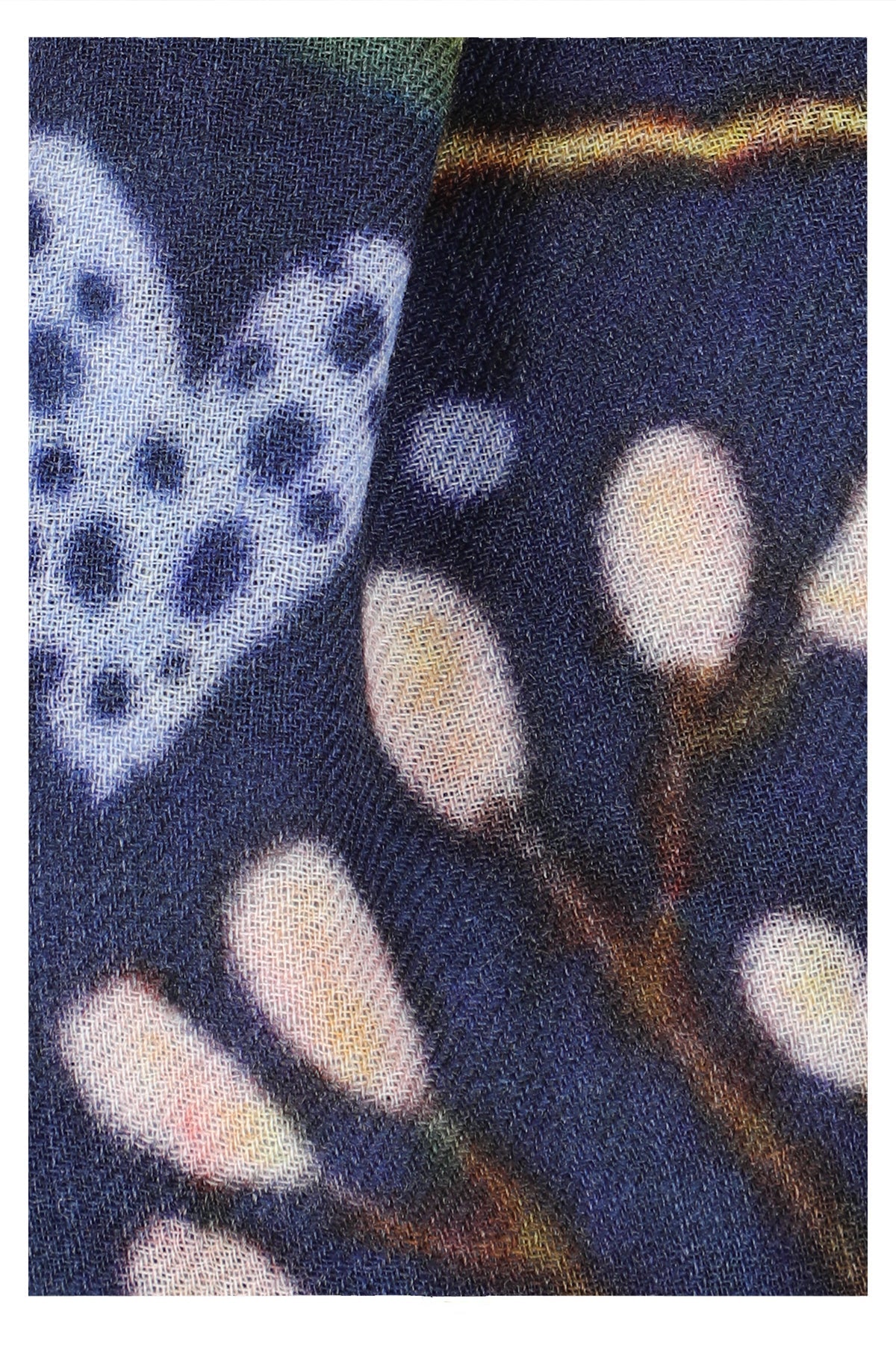 Enchanted Forest Wool Scarf - Navy