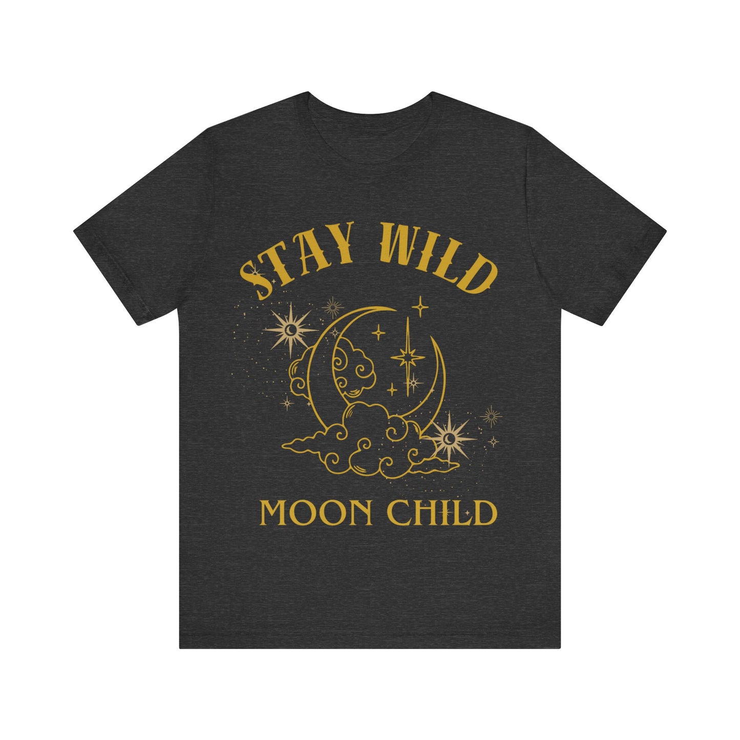 Stay Wild Moon Child Tee - Unisex Short Sleeve Tee, Boho Shirt, Astrology Top, Celestial Apparel, Gift for Dreamers, Festival Wear