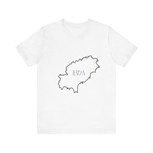 Ibiza Map Unisex Jersey Tee - Stylish Travel Shirt, Vacation Souvenir, Summer Tee, Gift for Beach Lovers, Casual Wear