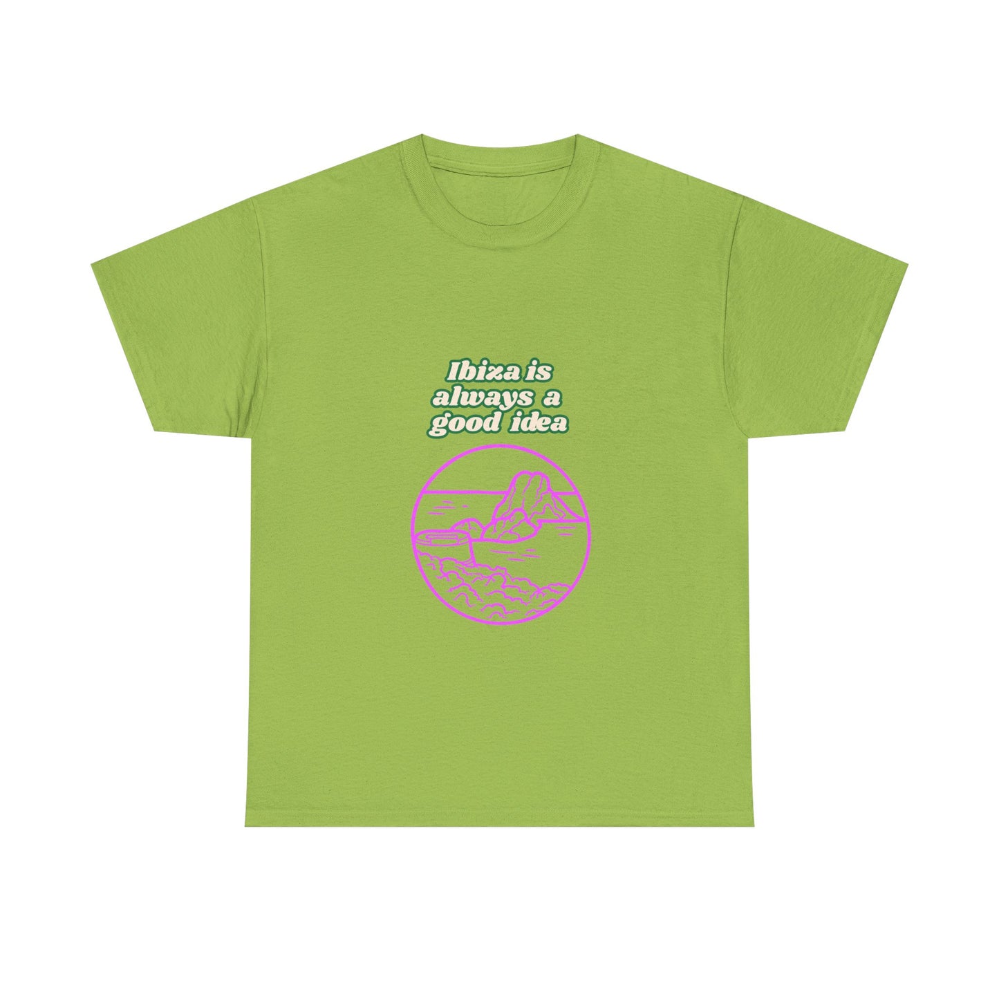 Ibiza Vibes Unisex Heavy Cotton Tee, Retro Summer Shirt, Vacation Apparel, Beach Day Outfit, Travel Gift, Festival Fashion