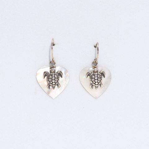 Shell & Silver Earrings - Sea Turtle - MOP