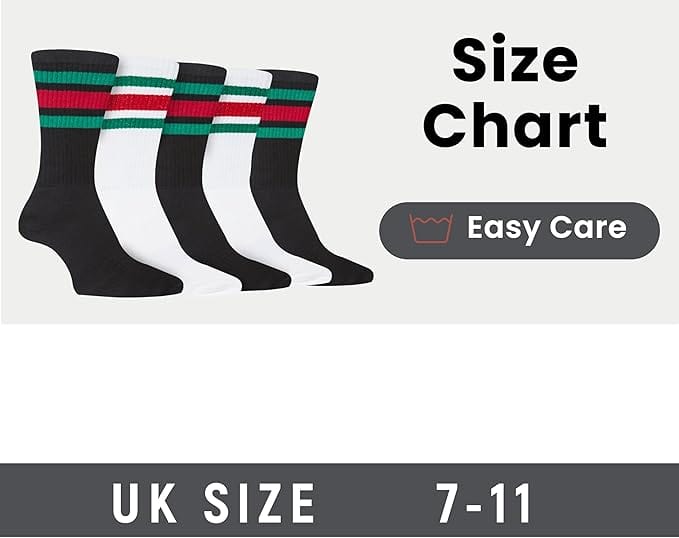 5 Pack Men's Stripes Sport Socks Cotton Durable Blend for Sports Casual & Everyday Designer Wear by Sock Stack