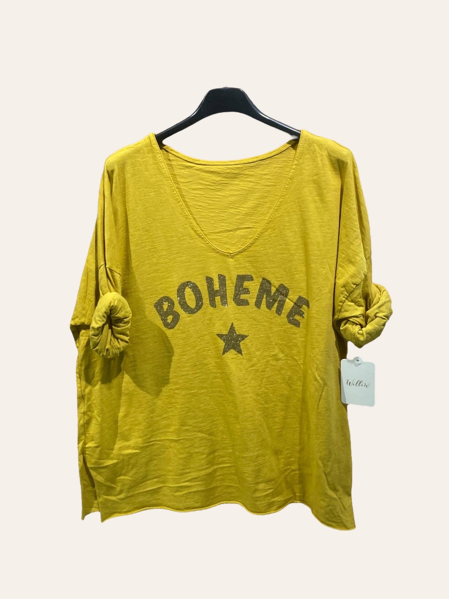 “Boheme” and Étoile cotton top: BOTTLE GREEN