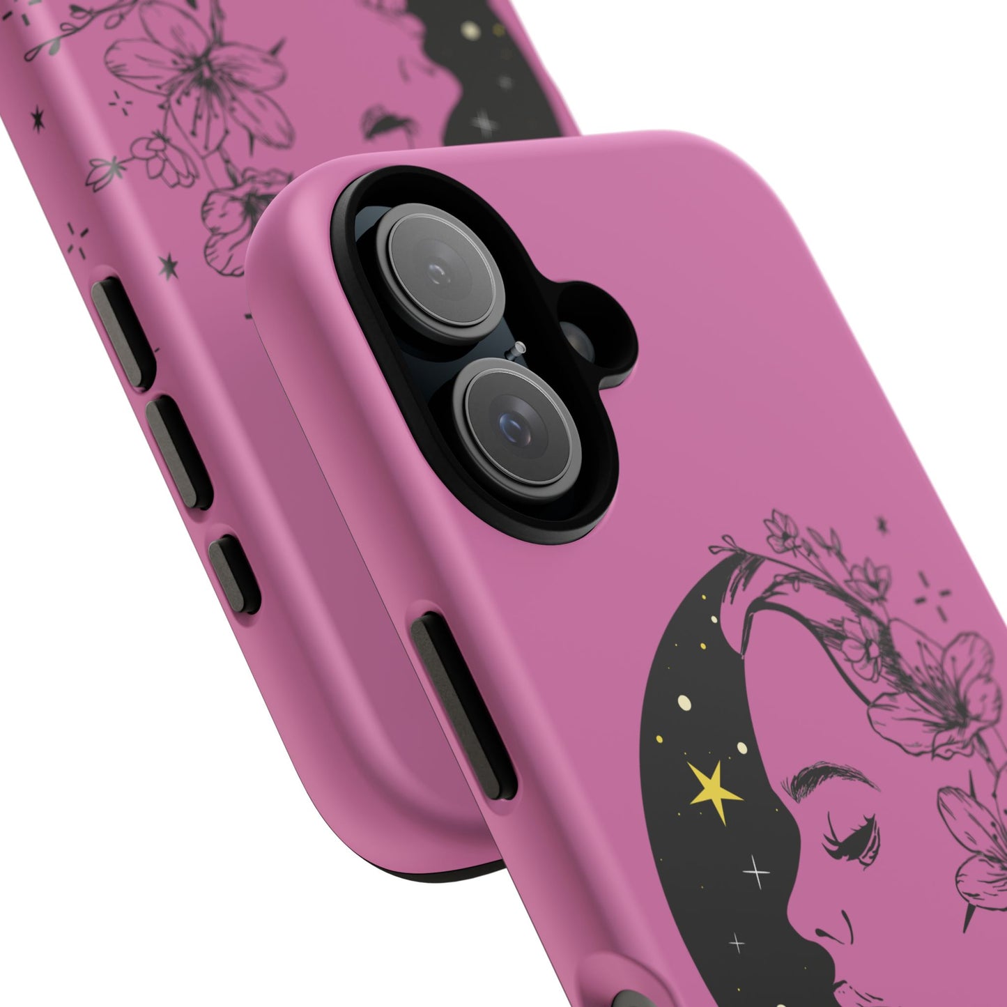 Stylish Phone Case with Floral Moon Design, Flower Moon Case, Tough Cases for Teens, Customizable Phone Covers, Gift for Her