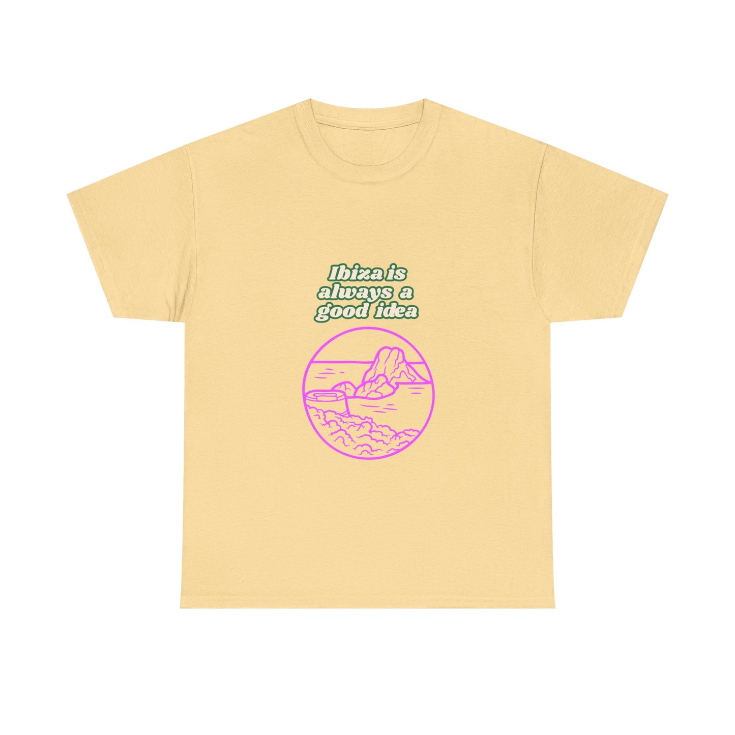 Ibiza Vibes Unisex Heavy Cotton Tee, Retro Summer Shirt, Vacation Apparel, Beach Day Outfit, Travel Gift, Festival Fashion