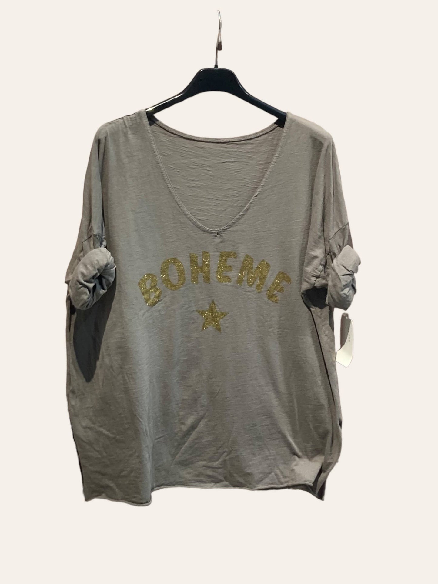 “Boheme” and Étoile cotton top: BOTTLE GREEN