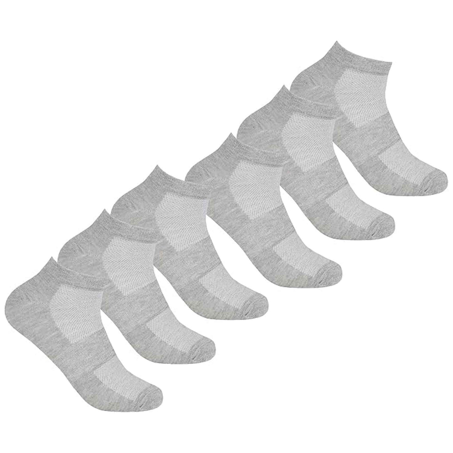 6 Pairs Mens Bamboo Sports Liner Socks Antibacterial Moisture Wicking Hypoallergenic for Gym Running Summer Sensitive Skin Black White Grey UK 6-11 by Sock Stack