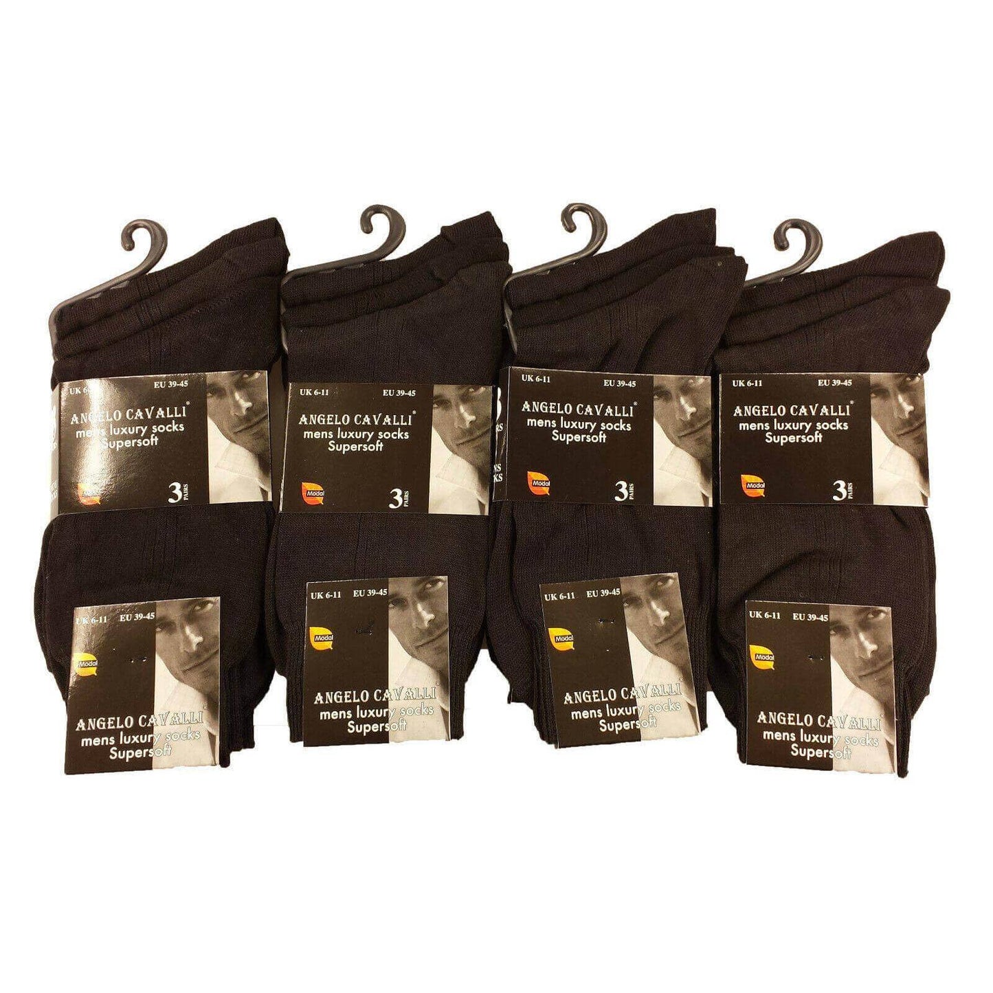 6 Pairs Mens Luxury Super Soft Cotton Modal Dress Socks Lightweight Comfortable Breathable Formal Business Socks in Assorted Colours UK Sizes 6-11 EU Sizes 39-45 by Sock Stack