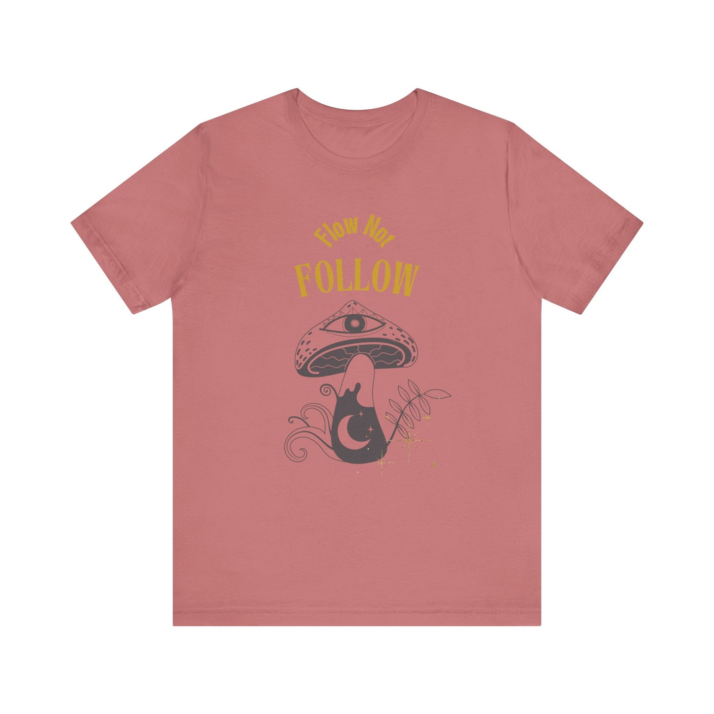 Whimsical Mushroom Tee - How Not Follow, Boho Shirt, Unisex T-shirt, Nature Lover Gift, Fall Fashion