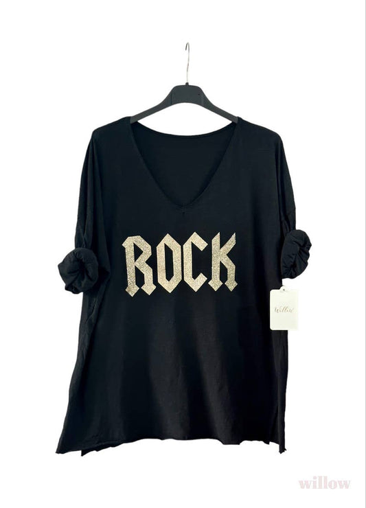 Rock T-shirt: Black