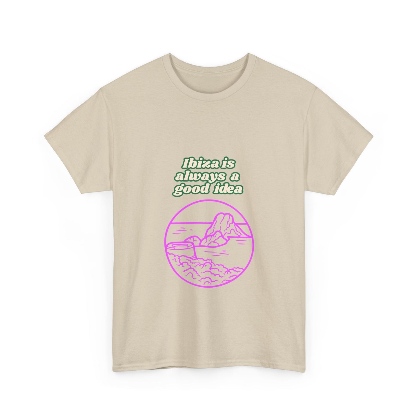 Ibiza Vibes Unisex Heavy Cotton Tee, Retro Summer Shirt, Vacation Apparel, Beach Day Outfit, Travel Gift, Festival Fashion