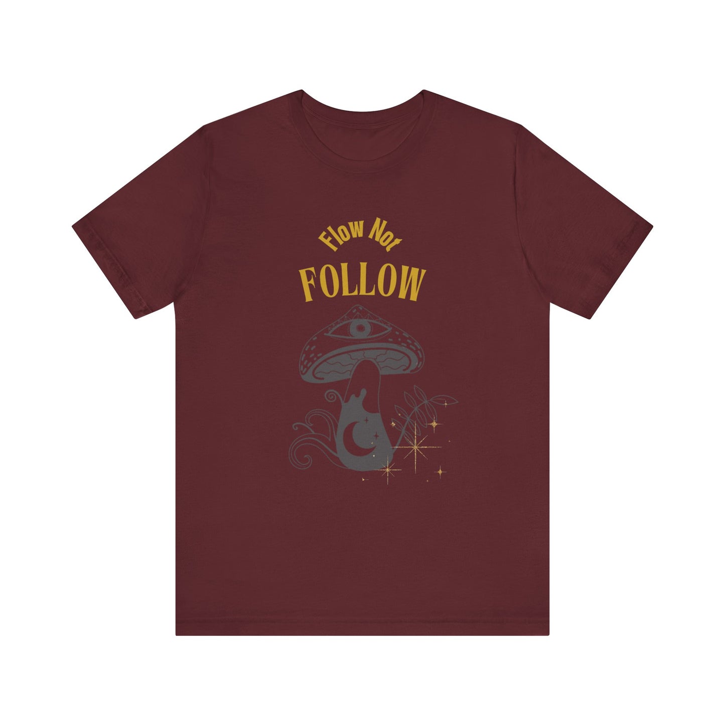 Whimsical Mushroom Tee - How Not Follow, Boho Shirt, Unisex T-shirt, Nature Lover Gift, Fall Fashion