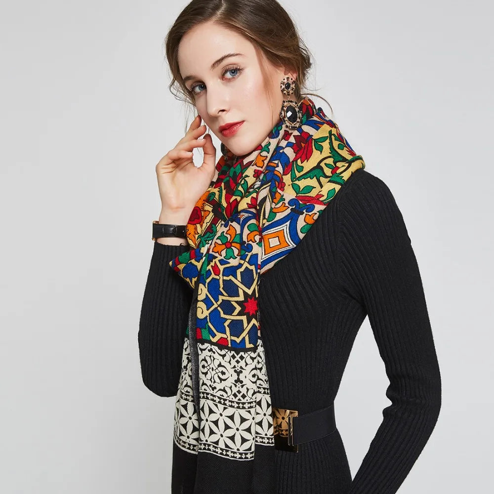 Luxury Brand 100% Pure Wool Scarf