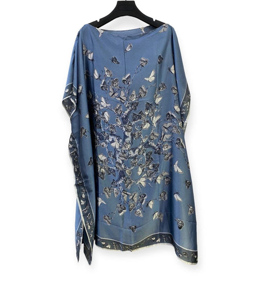Short Silky Butterfly Kaftan (Baby Blue)