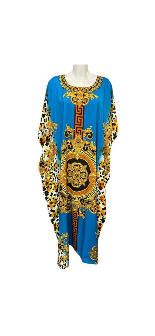 Ornate gold and blue kaftan