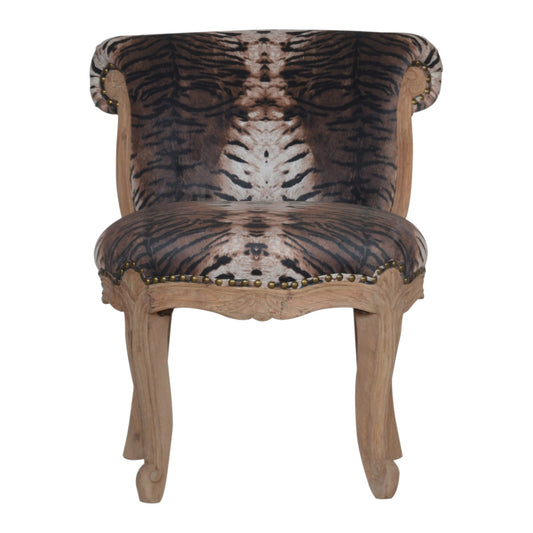 Tiger Printed Studded Chair