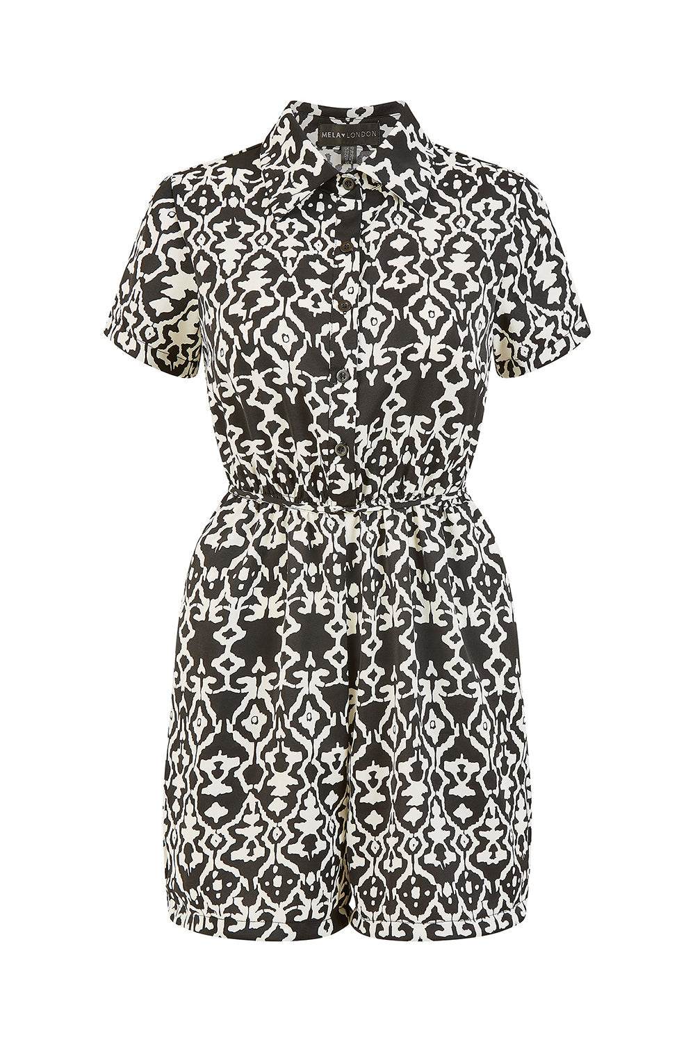 Mela Black Abstract Print Playsuit