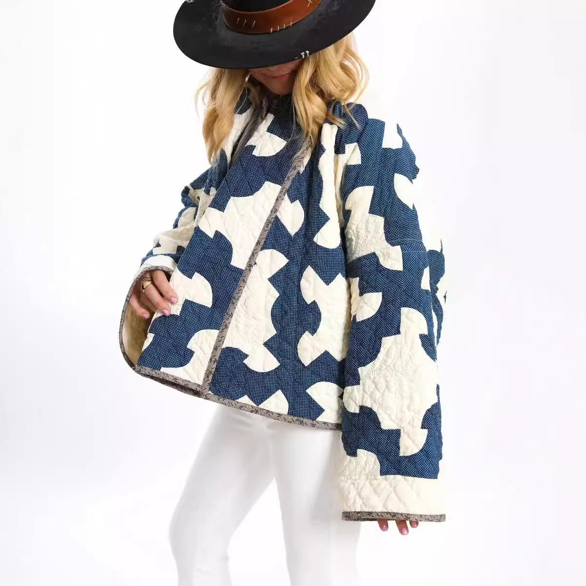 Blue and White Box Jacket