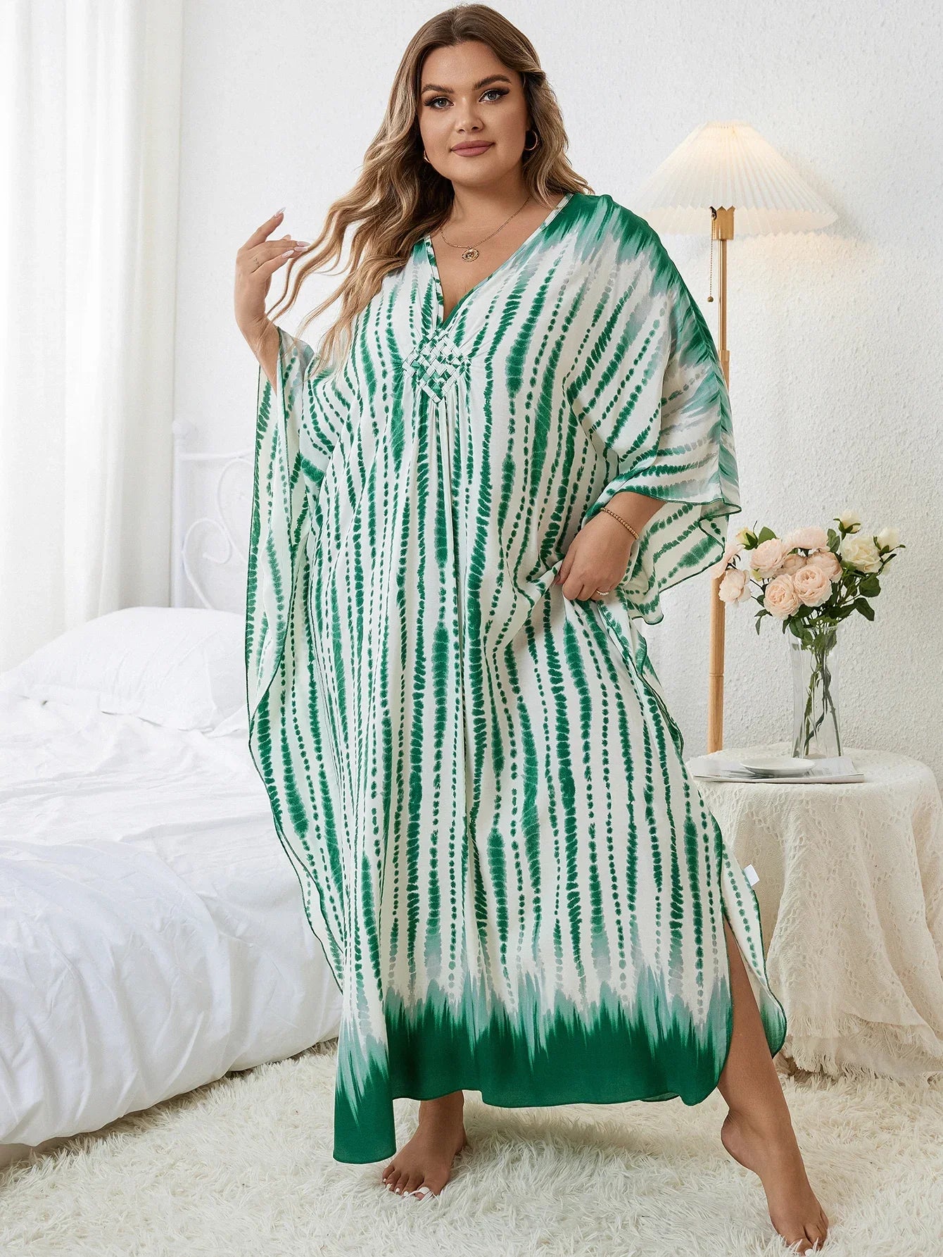 Plus Size Kaftan in glorious greens
