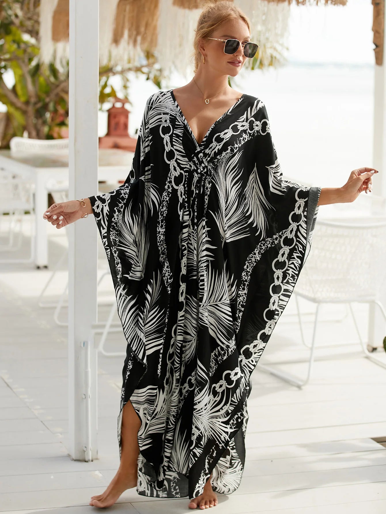 Summer Women's Striped Printed Kaftan