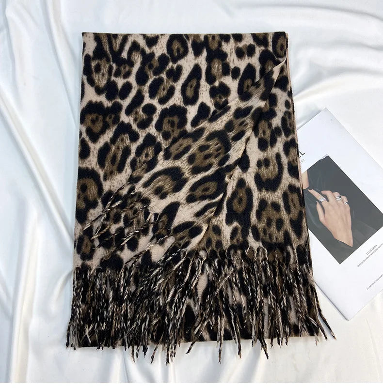Women Winter Fashion Scarf Leopard Pattern Wraps 70*200cm Shawl