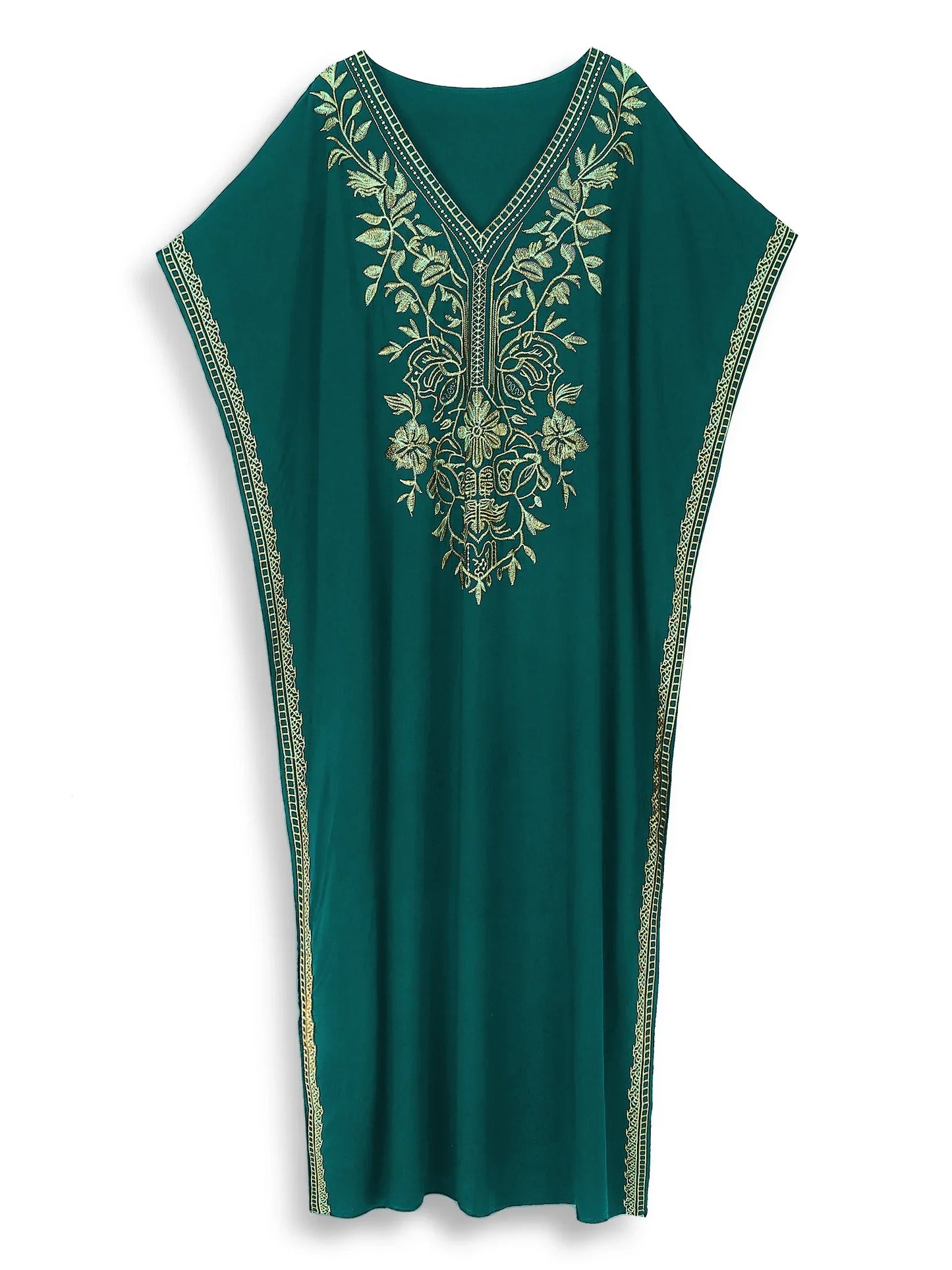 Green Embroidered Kaftan