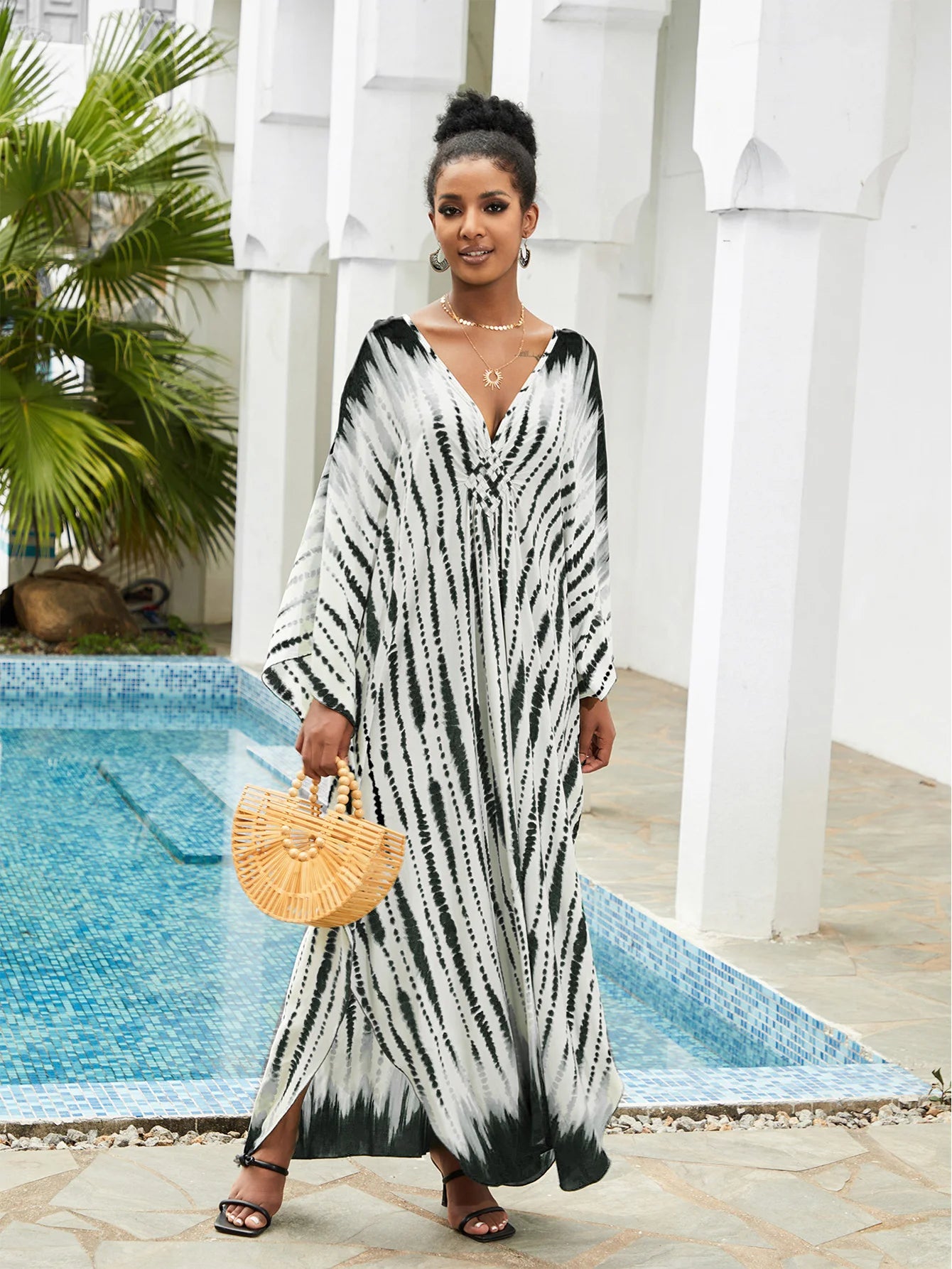 Summer Women's Striped Printed Kaftan