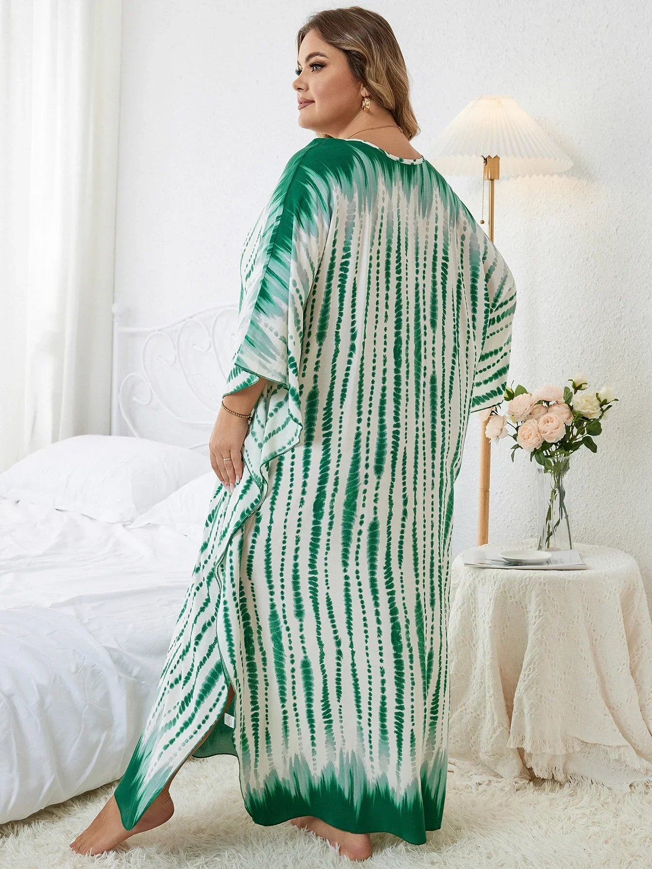 Plus Size Kaftan in glorious greens