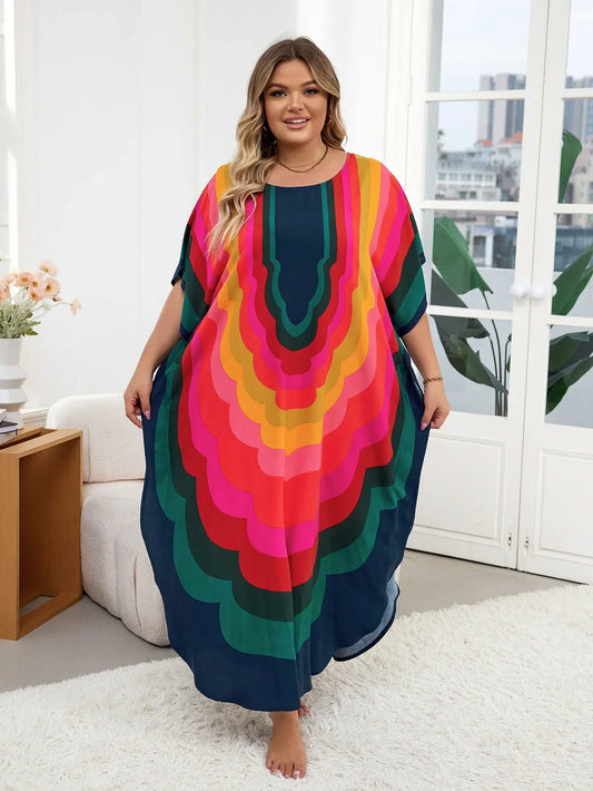 Plus Size Colorful Kaftan