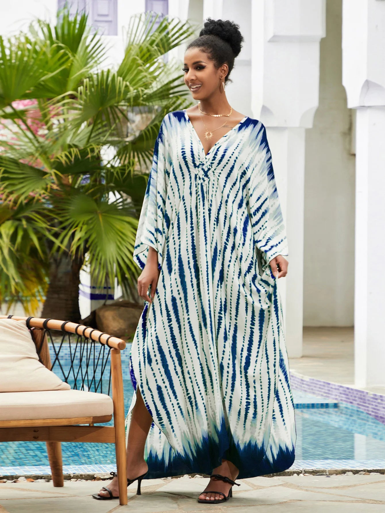 Summer Women's Striped Printed Kaftan