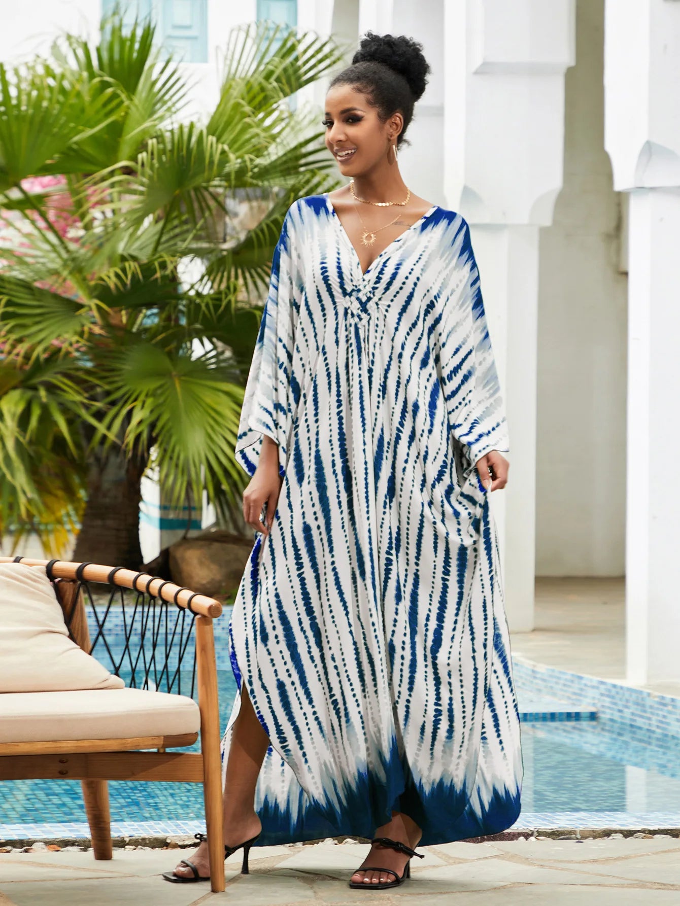 Summer Women's Striped Printed Kaftan