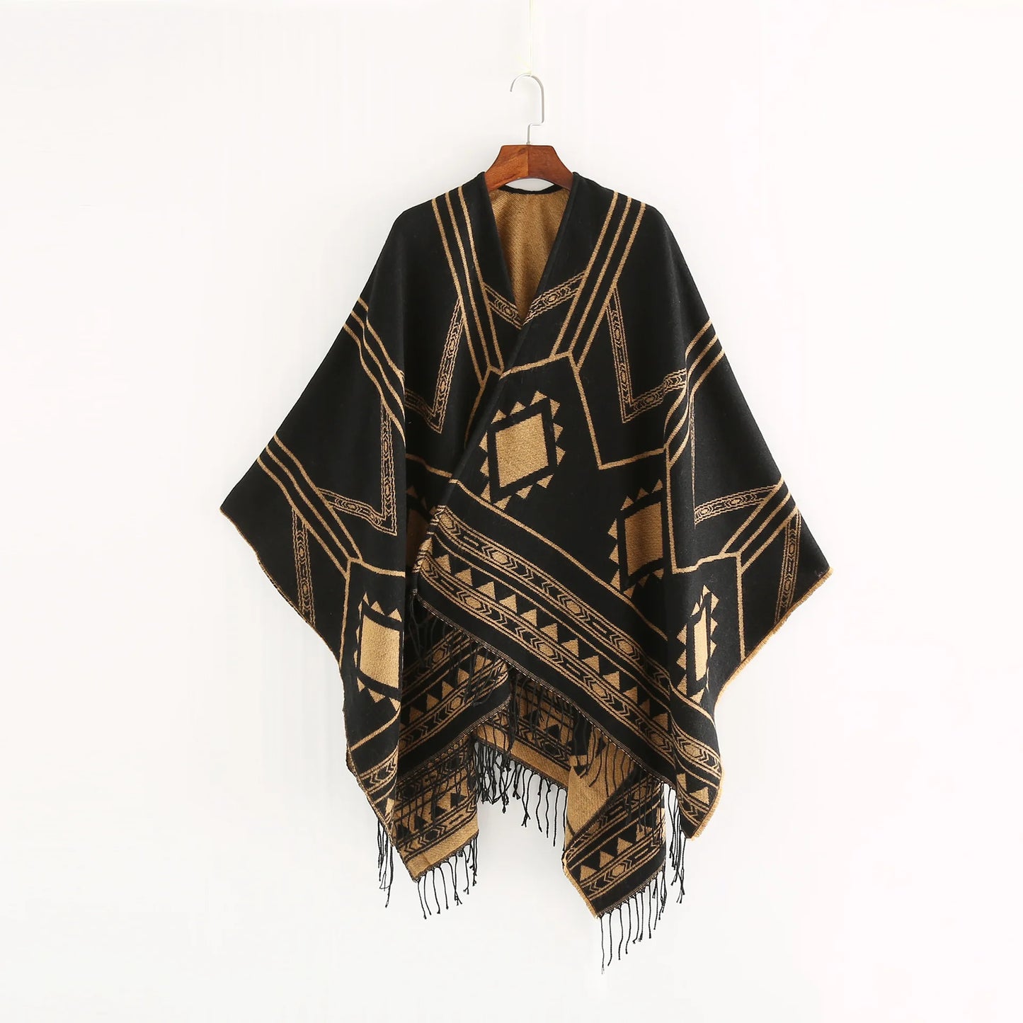 New Indian Nepalese Style Geometric Tassel Split Women Shawl
