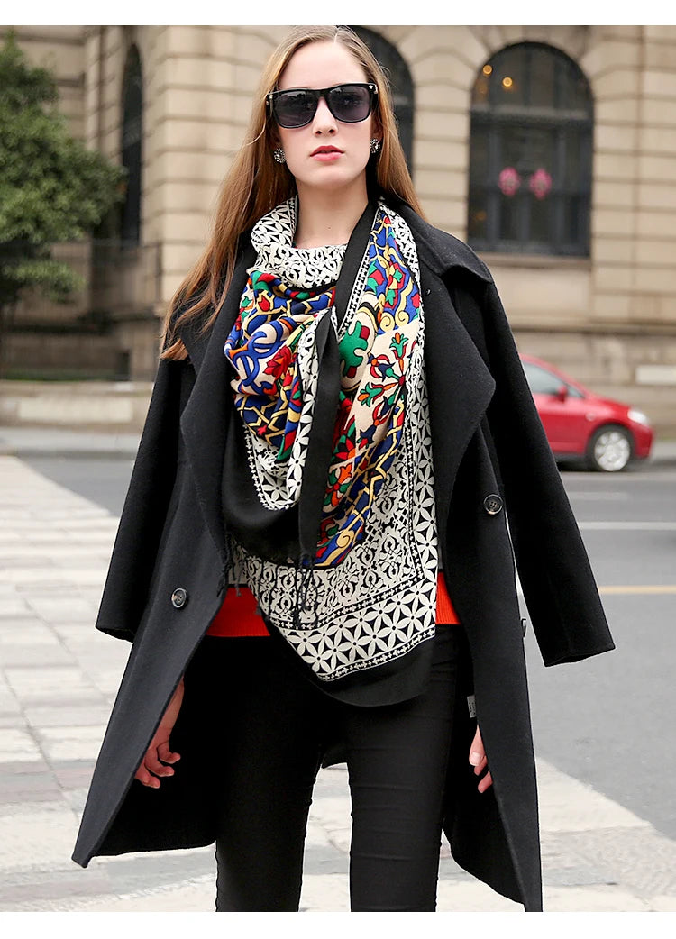 Luxury Brand 100% Pure Wool Scarf