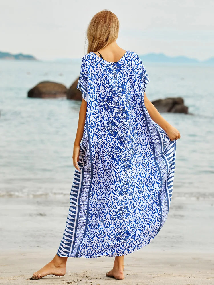 Blue Printed Kaftan