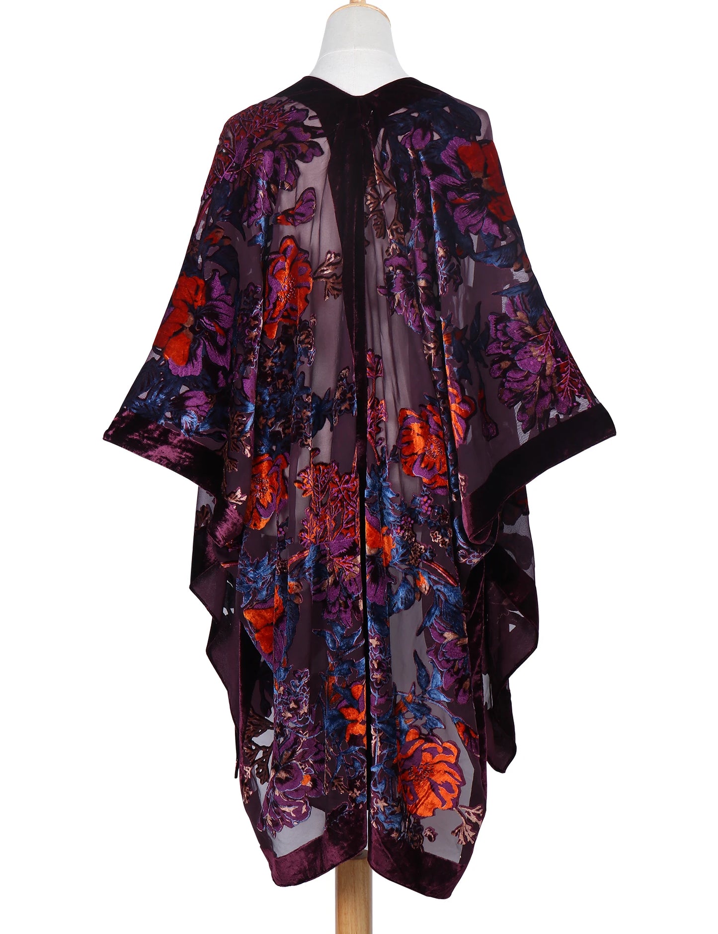 WeHello-Velvet Kimono for Women, Cardigan, Beach Cover Up without Tassel, Vacation Casual Shawl, Dropship, JYPF-34