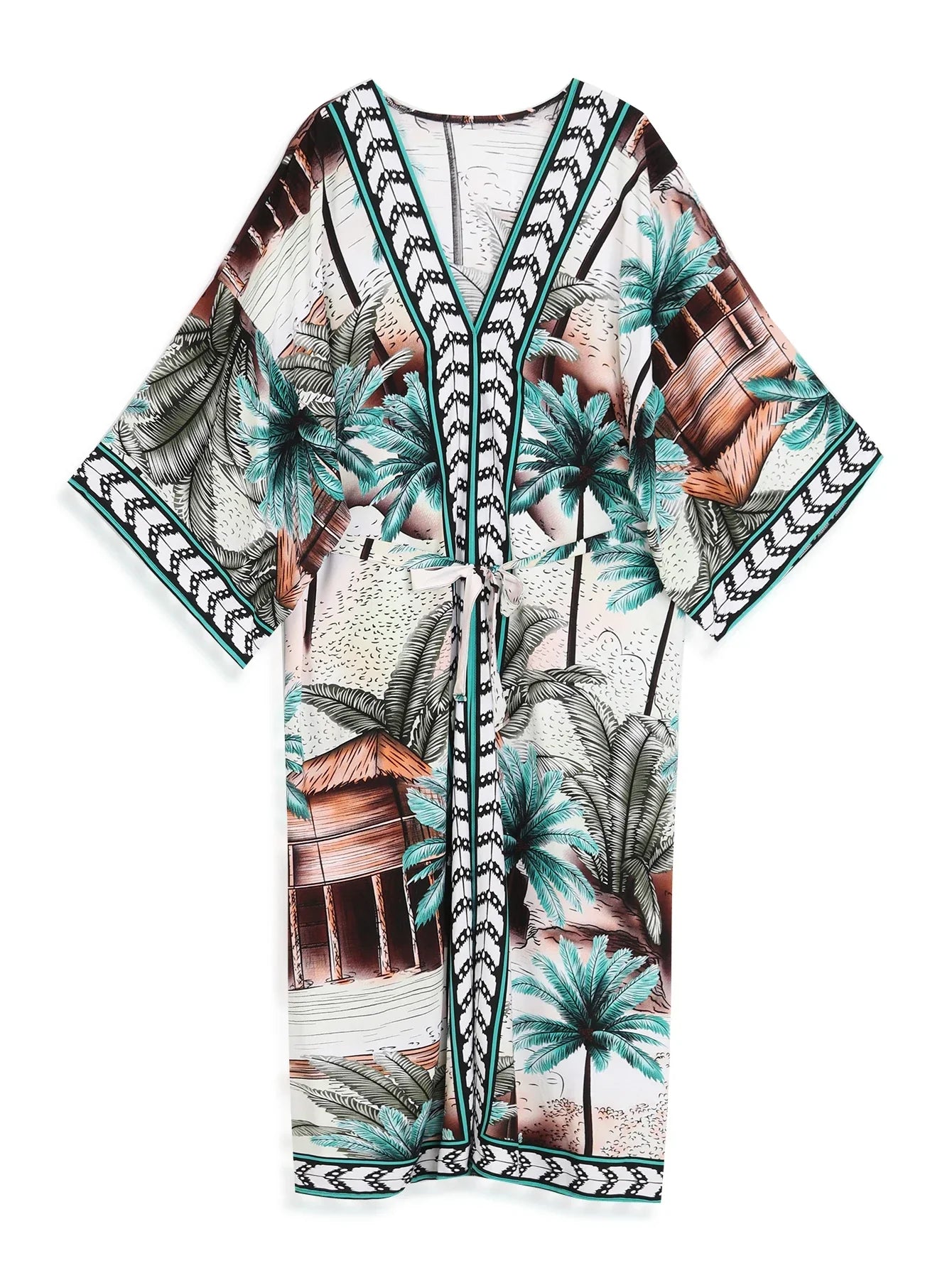 Bohemian Printed Batwing Kimono