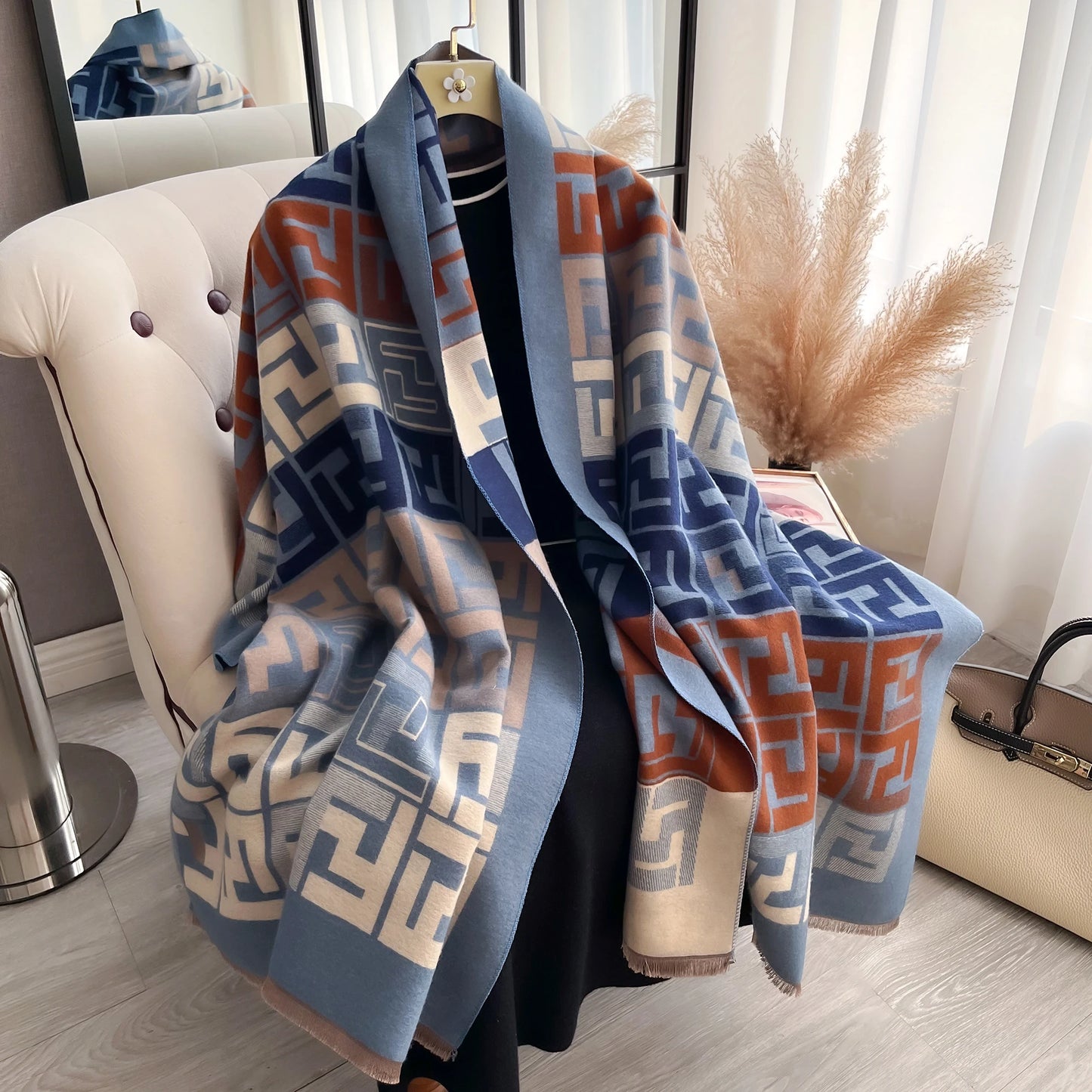 Luxury Women Two-Sided Print Scarf