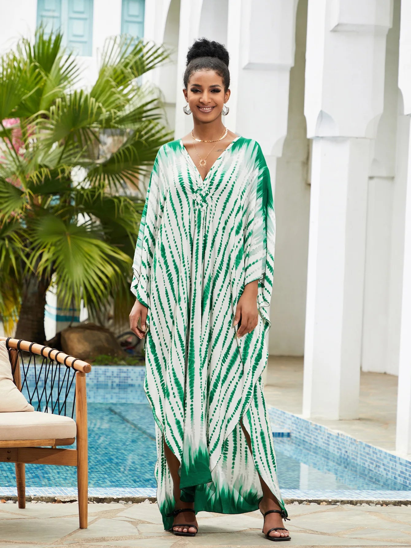 Summer Women's Striped Printed Kaftan